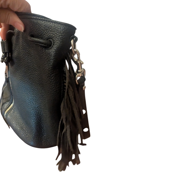 Rebecca Minkoff Black Leather Fringe Shoulder Bag - Picture 7 of 12